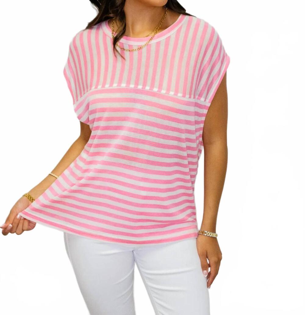 NEW WISHLIST striped muscle tank top in pink